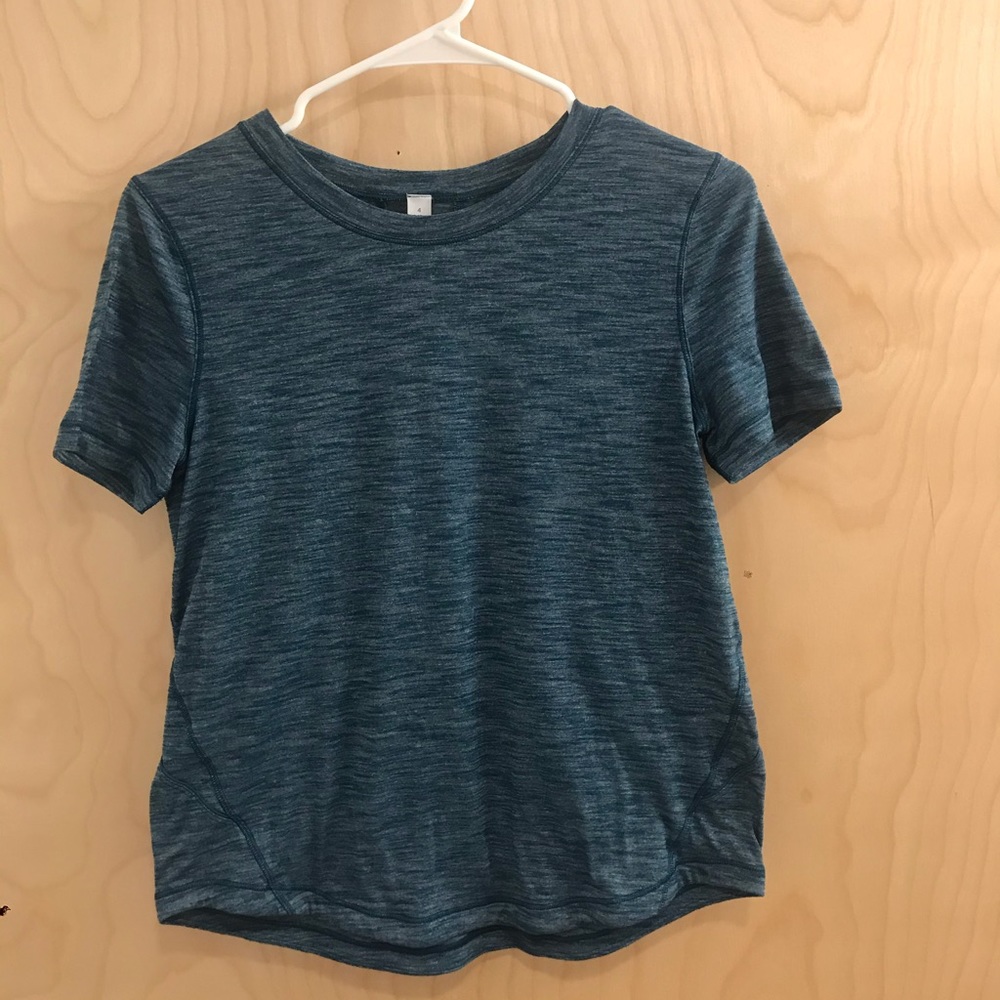 lululemon long distance short sleeve heatheredblue